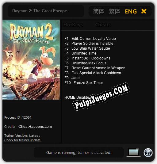 Rayman 2: The Great Escape: Treinador (V1.0.34)