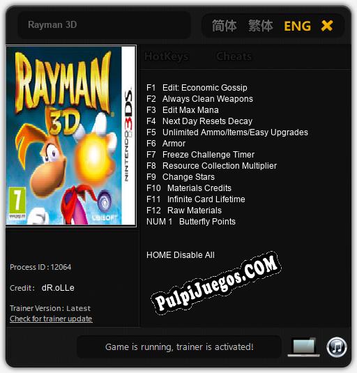 Rayman 3D: Cheats, Trainer +13 [dR.oLLe]