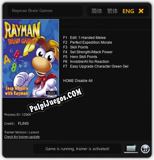 Entrenador liberado a Rayman Brain Games [v1.0.1]