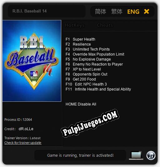 R.B.I. Baseball 14: Cheats, Trainer +11 [dR.oLLe]