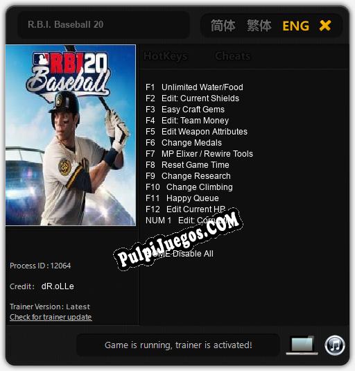 R.B.I. Baseball 20: Cheats, Trainer +13 [dR.oLLe]