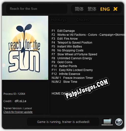 Reach for the Sun: Treinador (V1.0.81)