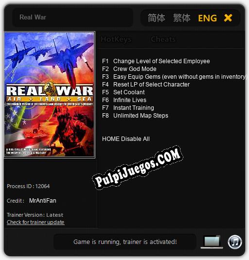 Entrenador liberado a Real War [v1.0.1]