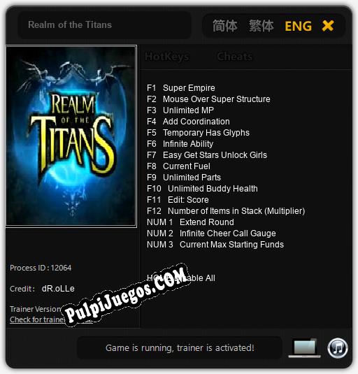 Realm of the Titans: Trainer +15 [v1.1]