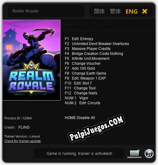 Realm Royale: Cheats, Trainer +14 [FLiNG]