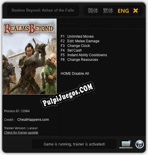 Entrenador liberado a Realms Beyond: Ashes of the Fallen [v1.0.6]