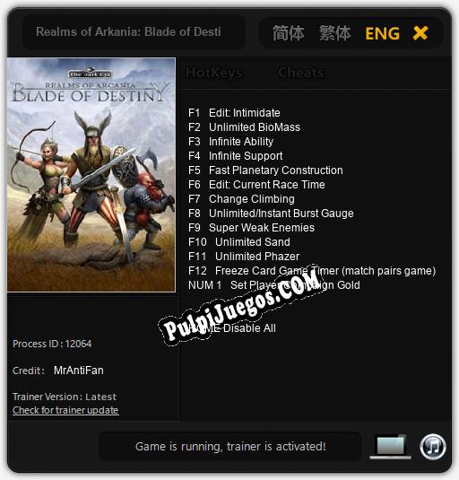 Entrenador liberado a Realms of Arkania: Blade of Destiny HD [v1.0.4]