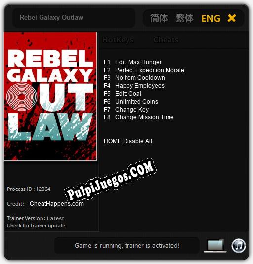 Rebel Galaxy Outlaw: Treinador (V1.0.68)