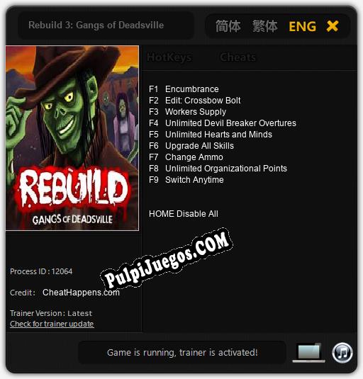 Rebuild 3: Gangs of Deadsville: Treinador (V1.0.15)