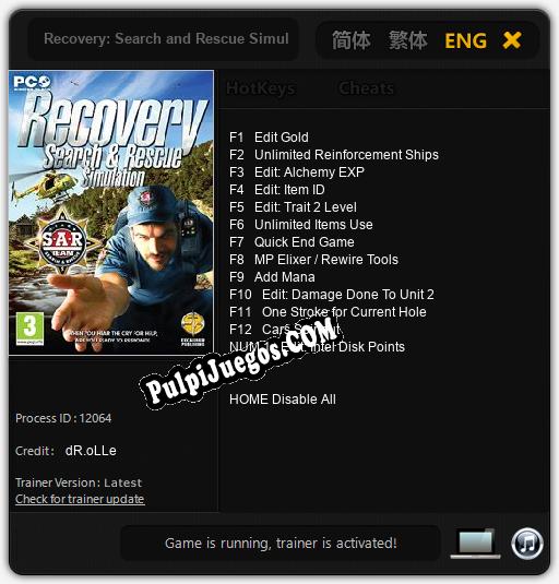 Recovery: Search and Rescue Simulation: Cheats, Trainer +13 [dR.oLLe]