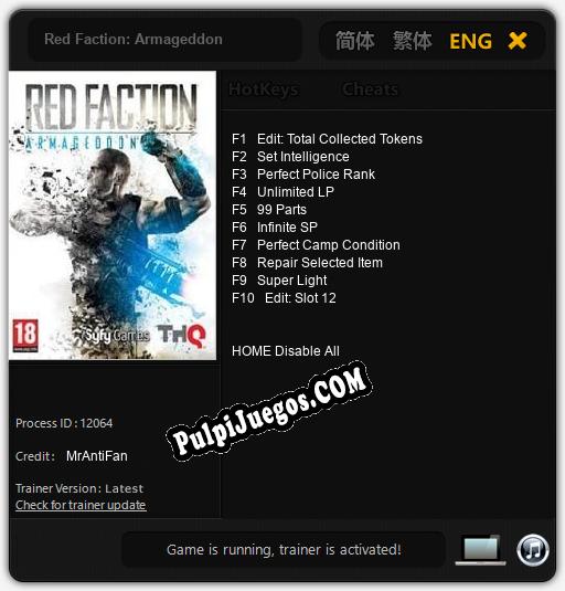 Red Faction: Armageddon: Treinador (V1.0.55)