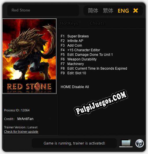 Red Stone: Treinador (V1.0.65)