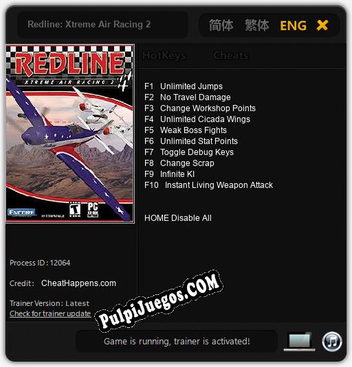 Redline: Xtreme Air Racing 2: Trainer +10 [v1.2]