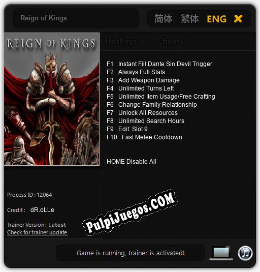 Entrenador liberado a Reign of Kings [v1.0.6]