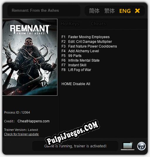 Remnant: From the Ashes: Cheats, Trainer +8 [CheatHappens.com]