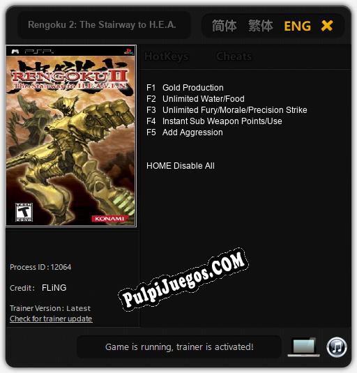 Rengoku 2: The Stairway to H.E.A.V.E.N: Treinador (V1.0.67)