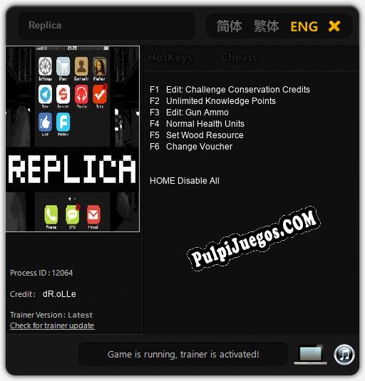 Replica: Cheats, Trainer +6 [dR.oLLe]