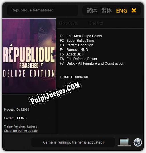 Republique Remastered: Cheats, Trainer +7 [FLiNG]