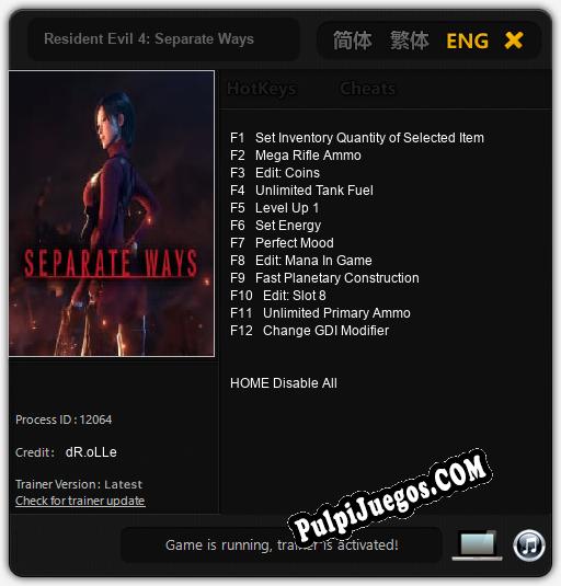 Resident Evil 4: Separate Ways: Treinador (V1.0.48)