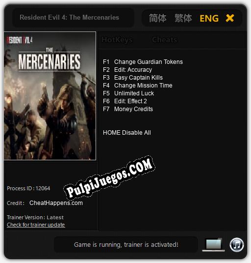 Resident Evil 4: The Mercenaries: Cheats, Trainer +7 [CheatHappens.com]