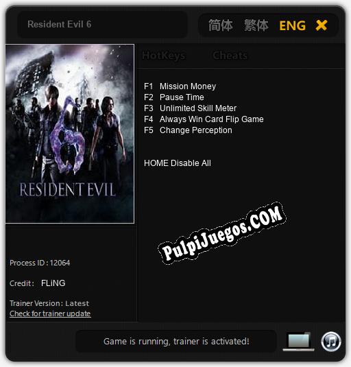 Entrenador liberado a Resident Evil 6 [v1.0.3]