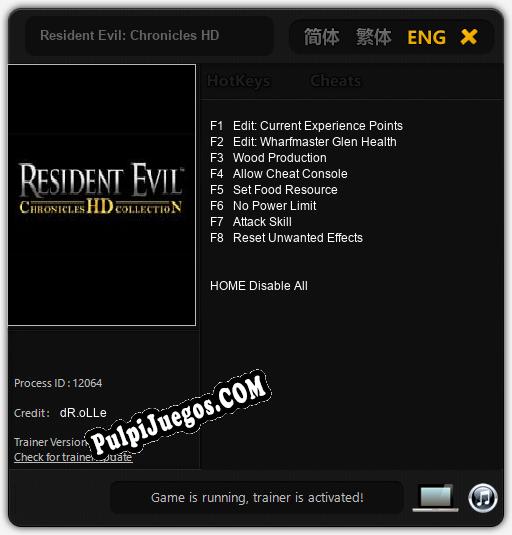 Resident Evil: Chronicles HD: Trainer +8 [v1.8]