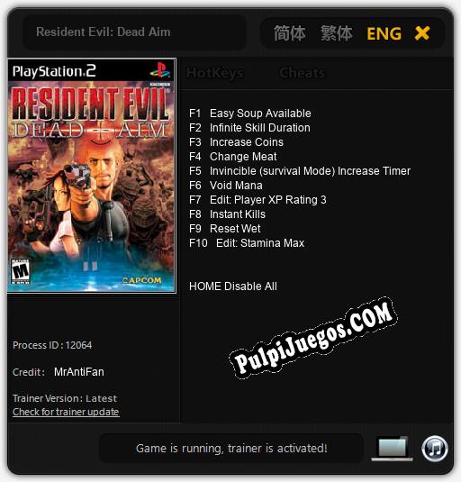 Resident Evil: Dead Aim: Trainer +10 [v1.7]