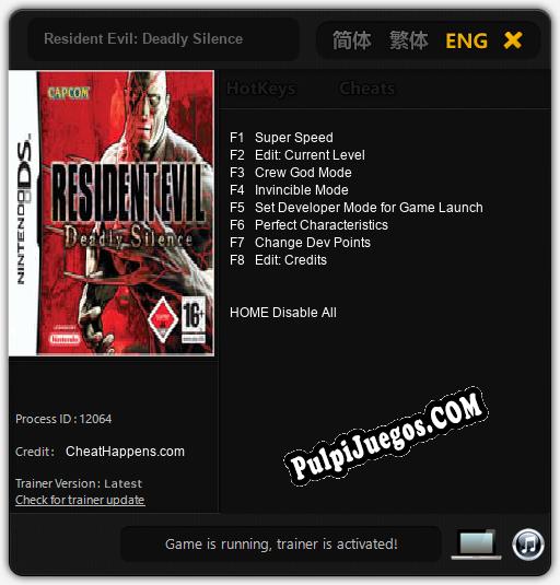 Entrenador liberado a Resident Evil: Deadly Silence [v1.0.7]