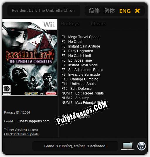 Resident Evil: The Umbrella Chronicles: Trainer +15 [v1.9]