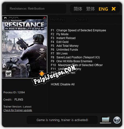 Resistance: Retribution: Cheats, Trainer +12 [FLiNG]