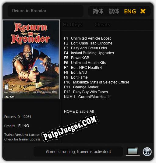 Entrenador liberado a Return to Krondor [v1.0.5]