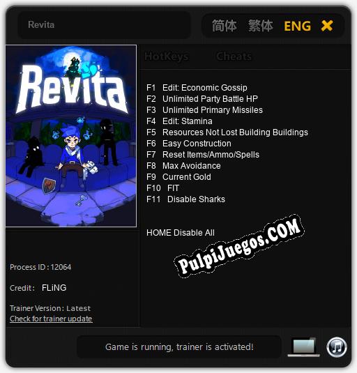 Revita: Trainer +11 [v1.2]