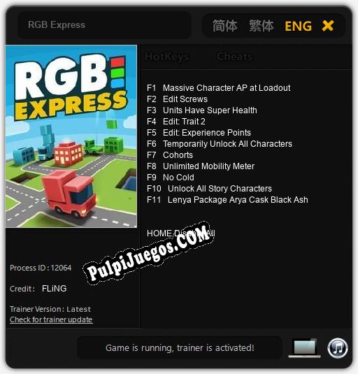 RGB Express: Trainer +11 [v1.1]