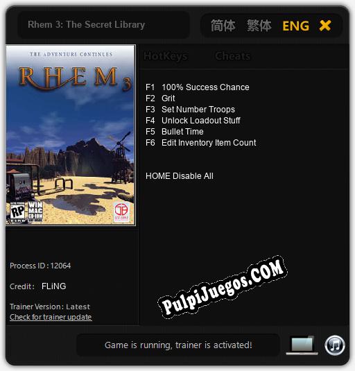 Rhem 3: The Secret Library: Treinador (V1.0.70)