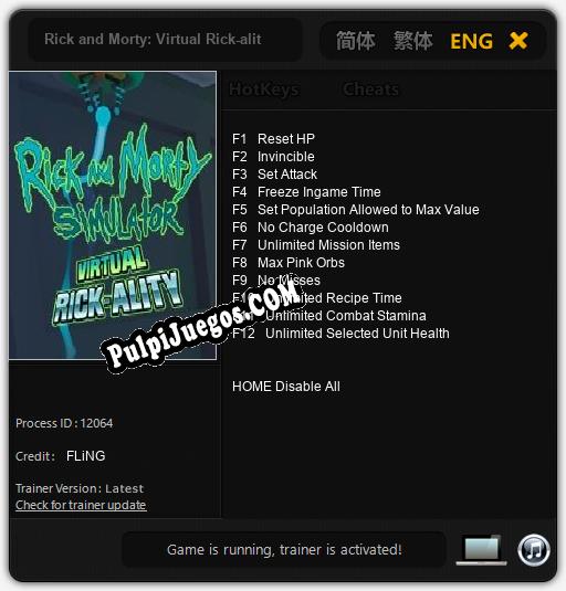 Rick and Morty: Virtual Rick-ality: Cheats, Trainer +12 [FLiNG]