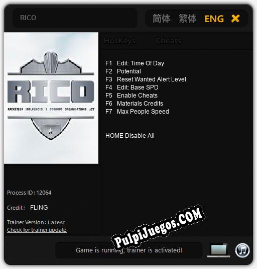 RICO: Cheats, Trainer +7 [FLiNG]