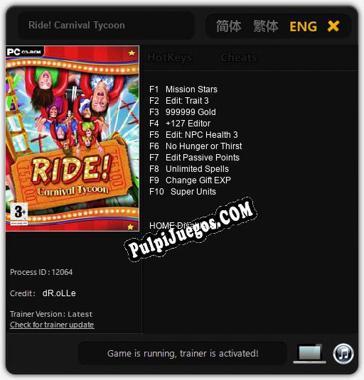 Ride! Carnival Tycoon: Cheats, Trainer +10 [dR.oLLe]