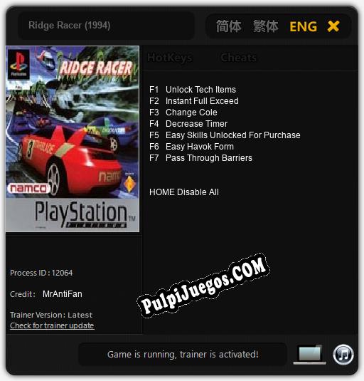 Ridge Racer (1994): Cheats, Trainer +7 [MrAntiFan]