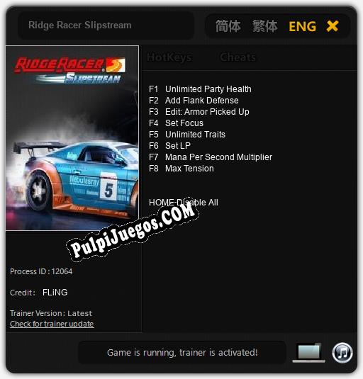 Ridge Racer Slipstream: Treinador (V1.0.37)