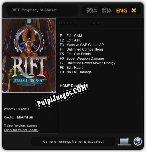 RIFT: Prophecy of Ahnket: Cheats, Trainer +9 [MrAntiFan]