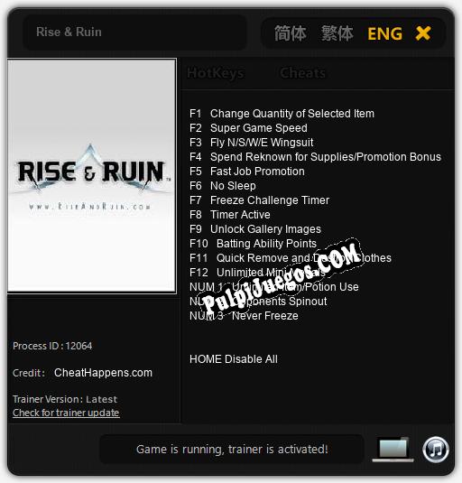 Entrenador liberado a Rise & Ruin [v1.0.9]