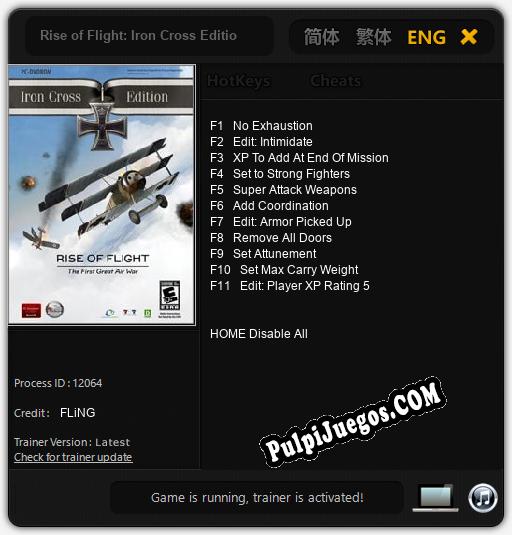 Rise of Flight: Iron Cross Edition: Cheats, Trainer +11 [FLiNG]