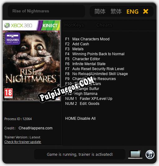 Rise of Nightmares: Cheats, Trainer +14 [CheatHappens.com]