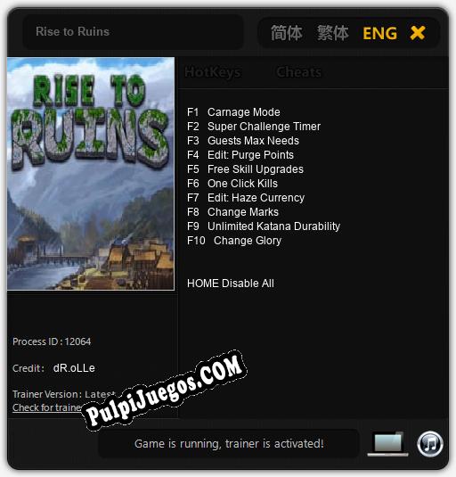 Rise to Ruins: Cheats, Trainer +10 [dR.oLLe]