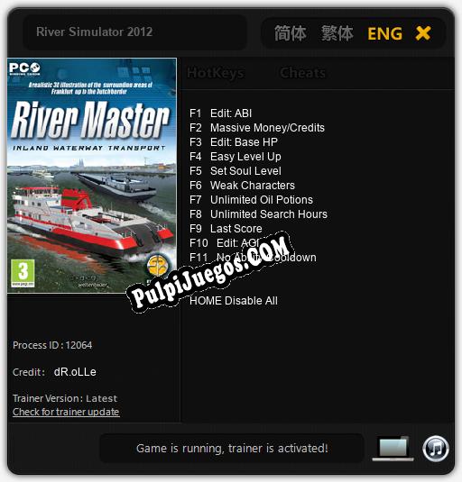 Entrenador liberado a River Simulator 2012 [v1.0.4]