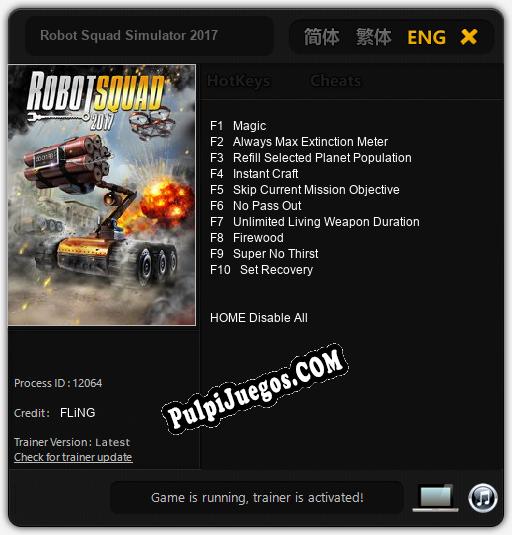 Entrenador liberado a Robot Squad Simulator 2017 [v1.0.3]