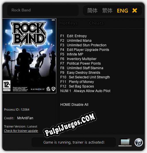 Entrenador liberado a Rock Band [v1.0.1]