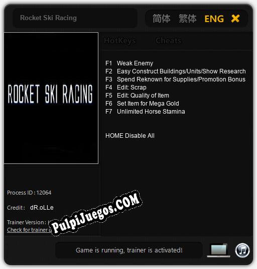 Rocket Ski Racing: Trainer +7 [v1.9]