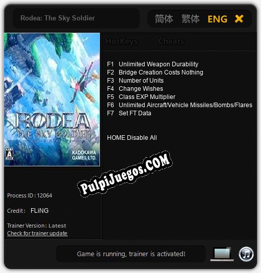 Rodea: The Sky Soldier: Trainer +7 [v1.9]