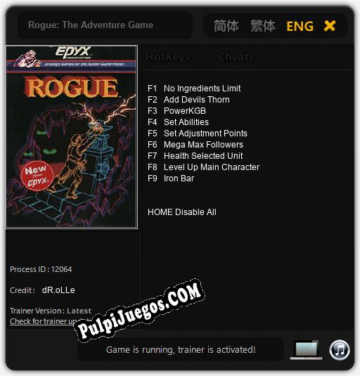 Rogue: The Adventure Game: Treinador (V1.0.98)